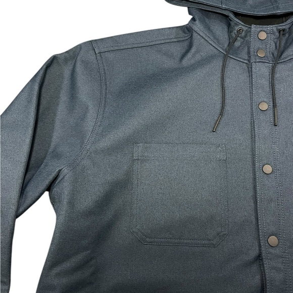 Carhartt Rain Defender Relaxed Fit Heavyweight Hooded Shirt Jacket 2XL Navy Blue - Picture 14 of 16